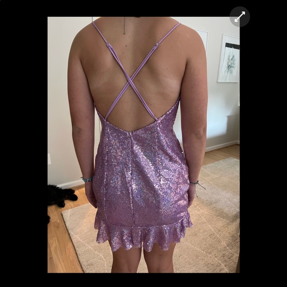 Deanna Sequin Bodycon Dress in Lavender- Lucy in the Sky - Picture 5 of 5